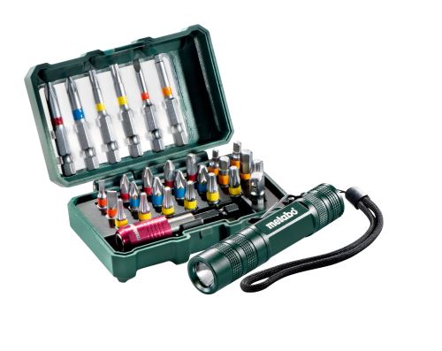 METABO - Box s bitmi "SP", 29 dielov + Mini Flash light