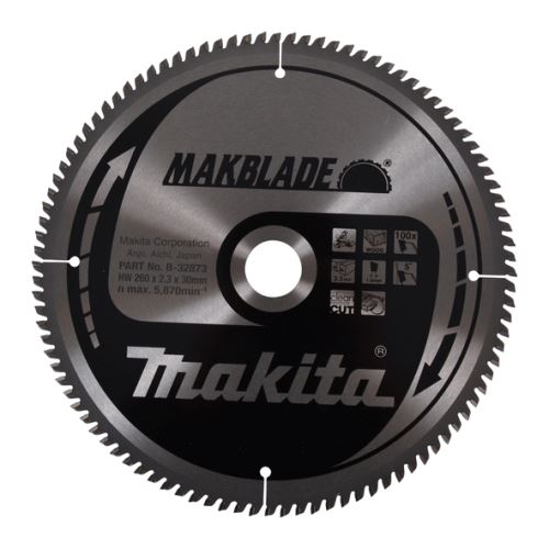 MAKITA kotúč pílový drevo MAKBLADE 260x2.3x30 mm 100 zubov B-32873