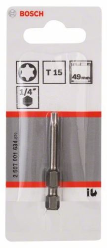 BOSCH Skrutkovací bit zvlášť tvrdý Extra-Hart T15, 49 mm 2607001634