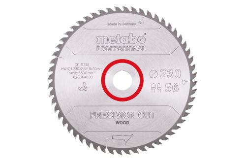 Metabo Pílový list „precision cut wood - professional“, 230x30, Z56 WZ 15° 628044000