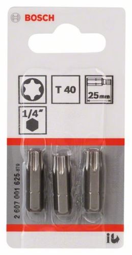 BOSCH Skrutkovací bit zvlášť tvrdý Extra-Hart T40, 25 mm (3 ks) 2607001625