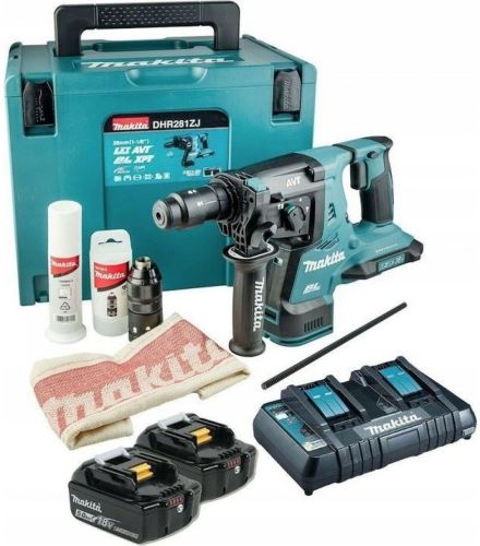 Makita Aku kladivo s výmenným skľučovadlom Li-ion LXT 2x18V/5,0Ah, Makpac DHR281PT2J