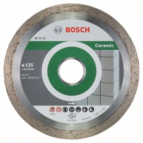 BOSCH Diamantový deliaci kotúč Standard for Ceramic 125 x 22,23 x 1,6 x 7 mm (10 ks) 2608603232