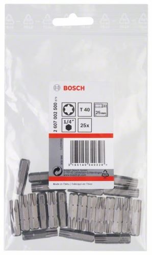 BOSCH Skrutkovací bit zvlášť tvrdý Extra-Hart T40, 25 mm (25 ks) 2607002500