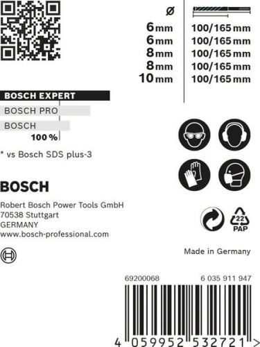 BOSCH EXPERT SDS plus-7X sada 6/6/8/8/10 mm, 5ks 2608900198