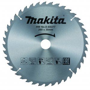 MAKITA kotúč pílový drevo TCT 260x2.6x30 mm 40 zubov D-65377