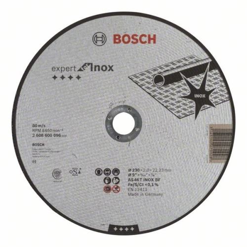 BOSCH Deliaci kotúč rovný Expert for Inox AS 46 T INOX BF, 230 mm, 2,0 mm 2608600096