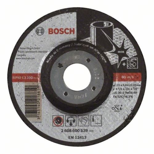 BOSCH Hrubovací kotúč profilovaný Expert for Inox AS 30 S INOX BF, 115 mm, 6,0 mm 2608600539