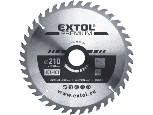 EXTOL PREMIUM kotúč pílový s SK plátkami, O 210x3, 0x30mm, 40T 8803236