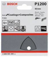 BOSCH Brúsny papier F355, balenie 5 ks 93 mm, 1200 2608605200