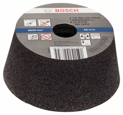 BOSCH Brúsny hrniec, kónický - kov/liatina 90 mm, 110 mm, 55 mm, 24 1608600232