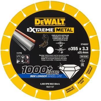 DeWALT Diamantový kotúč EXTREME METAL, 355 x 25,4 x 3,3 mm DT40257