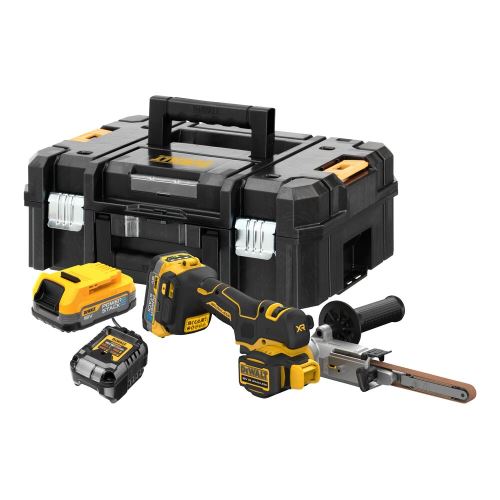 DeWALT Pásový pilník 18V XR bezuhlíkový 2xAku, nabíjačka DCM200E2T