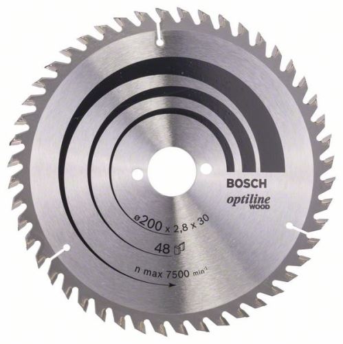 BOSCH Pílový kotúč Optiline Wood 200 x 30 x 2,8 mm, 48 2608640620