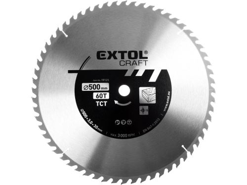 EXTOL CRAFT kotúč pílový s SK plátkami, O 500x3, 8x30mm, 60T 19125