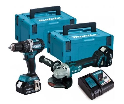 MAKITA Sada Aku strojov (uhlová brúska DGA506 a skrutkovač DHP484) Li-ion LXT 18V - DLX2210TJ1