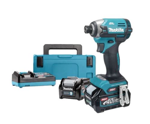 Makita Aku rázový skrutkovač 1/4" Li-ion XGT 40V/2,0Ah, Makpac TD003GA201