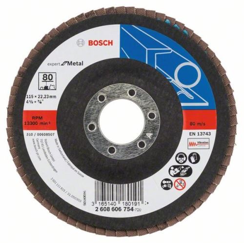 BOSCH Lamelový brúsny kotúč X551, Expert pre Metal D = 115 mm; G = 120, lomený 2608607346