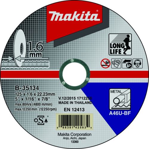 MAKITA kotúč rezný oceľ 125x1.6x22.23 mm B-35134