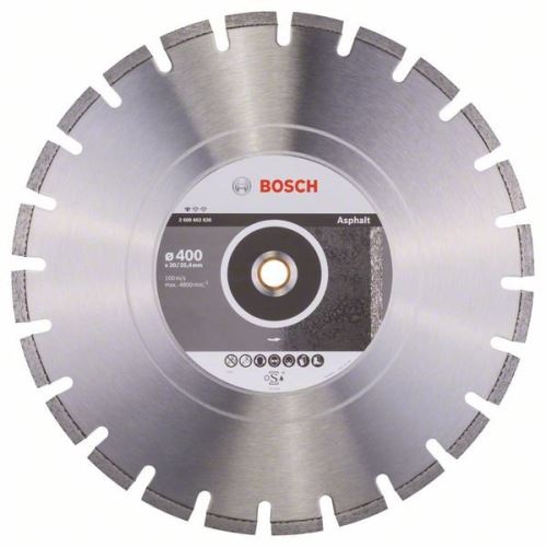 BOSCH Diamantový deliaci kotúč Standard for Asphalt 400 x 20/25,40 x 3,6 x 10 mm 2608602626