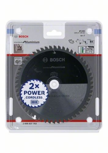 BOSCH Pílový kotúč pre aku píly; Standard for Aluminium 165x20x1,8/1,3x54T 2608837763