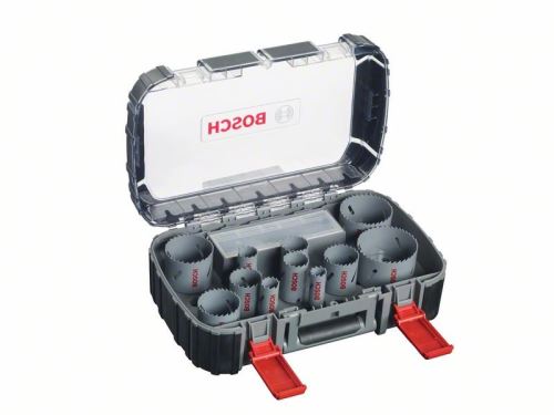 BOSCH 17dielna sada univerzálnych dieroviek HSS BIM 20; 22; 25; 32; 35; 40; 44; 51; 60; 68; 76 mm 2608580888