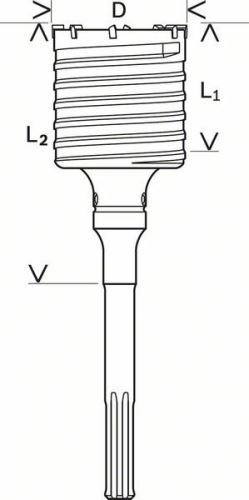 BOSCH Dutá vŕtacia korunka SDS-max-9 100 x 80 x 300 mm F00Y145200