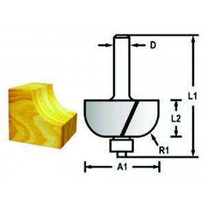 MAKITA Žliabkovacia fréza s ložiskom stopka 8 mm,15,9x6,35x49 mm D-48583