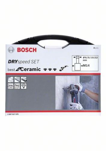 BOSCH 4dielna sada Best for Ceramic diamantových vrtákov za sucha s M14 - ⌀6/8/10/12mm 2607017579