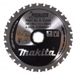 MAKITA kotúč pílový oceľ SPECIALIZED 136x1.5x20 mm 30 zubov B-33526