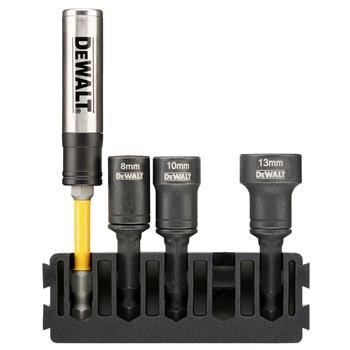 DeWALT Sada (5 ks) držiaky na bity + čistiteľné uťahovacie hlavice 8, 10, 13 mm DT70827