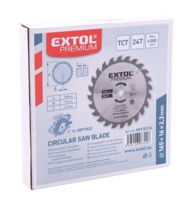 Extol Premium Kotúč pílový so SK plátkami, 165 x 1,4 x 16 mm, 24T 8891822A