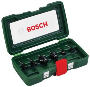 BOSCH 6 dielňa sada fréz z tvrdokovu v plastovom kufri (Ø stopky 6 mm) 2607019462