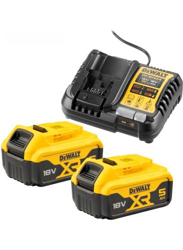 DeWALT Štartovacia sada nabíjačka + 2 batérie 18V 5,0Ah DCB1104P2