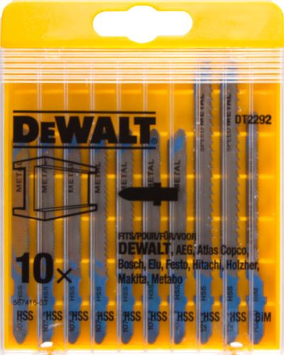 DeWALT Súprava pílových plátkov do kovu / T118A, T118C, T118EOF, T118B, T127D / (10 ks) DT2292