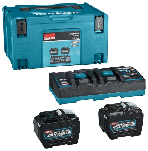 MAKITA súprava Li-ion XGT 40V 2 ks BL4080F+1 ks dvojnabíjačka DC40RB+1 ks Makpac 191Y97-1