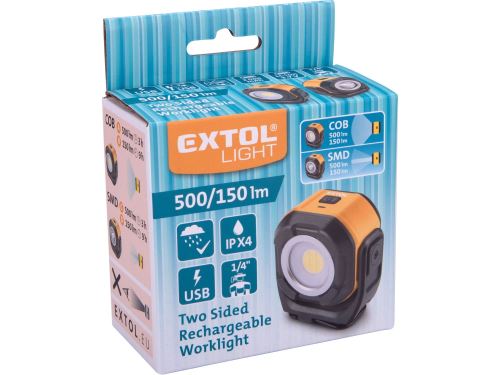 Extol Reflektor obojstranný, 500 lm, USB nabíjanie 43271