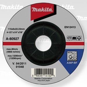 MAKITA kotúč brúsny oceľ 115x6x22.23 mm A-80927