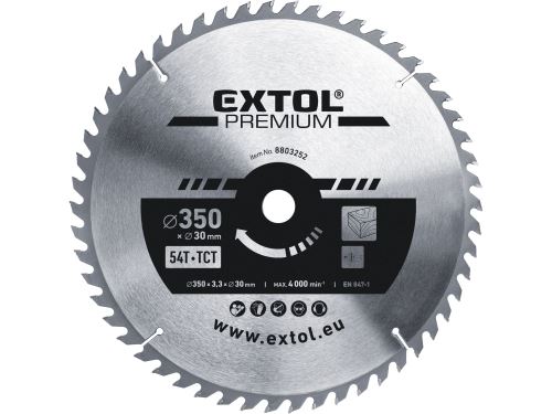 EXTOL PREMIUM kotúč pílový s SK plátkami, O 350x3, 3x30mm, 54T 8803252