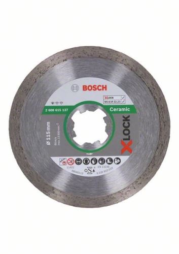 BOSCH X-LOCK Diamantový rezný kotúč Standard for Ceramic systému 115 x 22,23 x 1,6 x 7 mm 2608615137